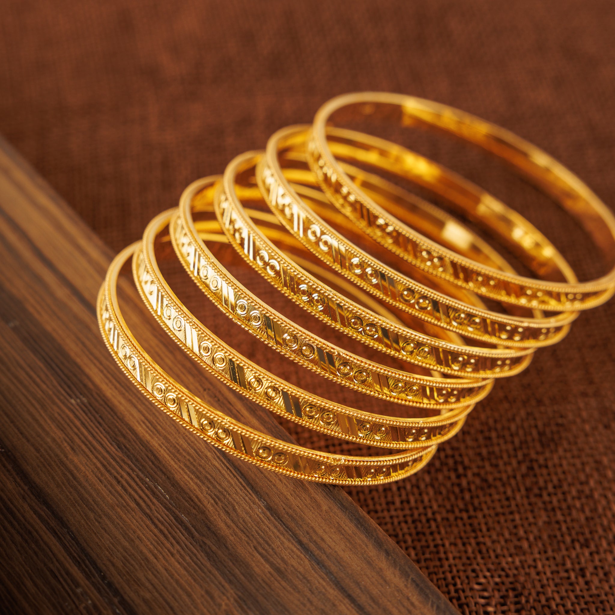 Adult's Bangles (D68-NF) - Silver 925 & Gold Plated