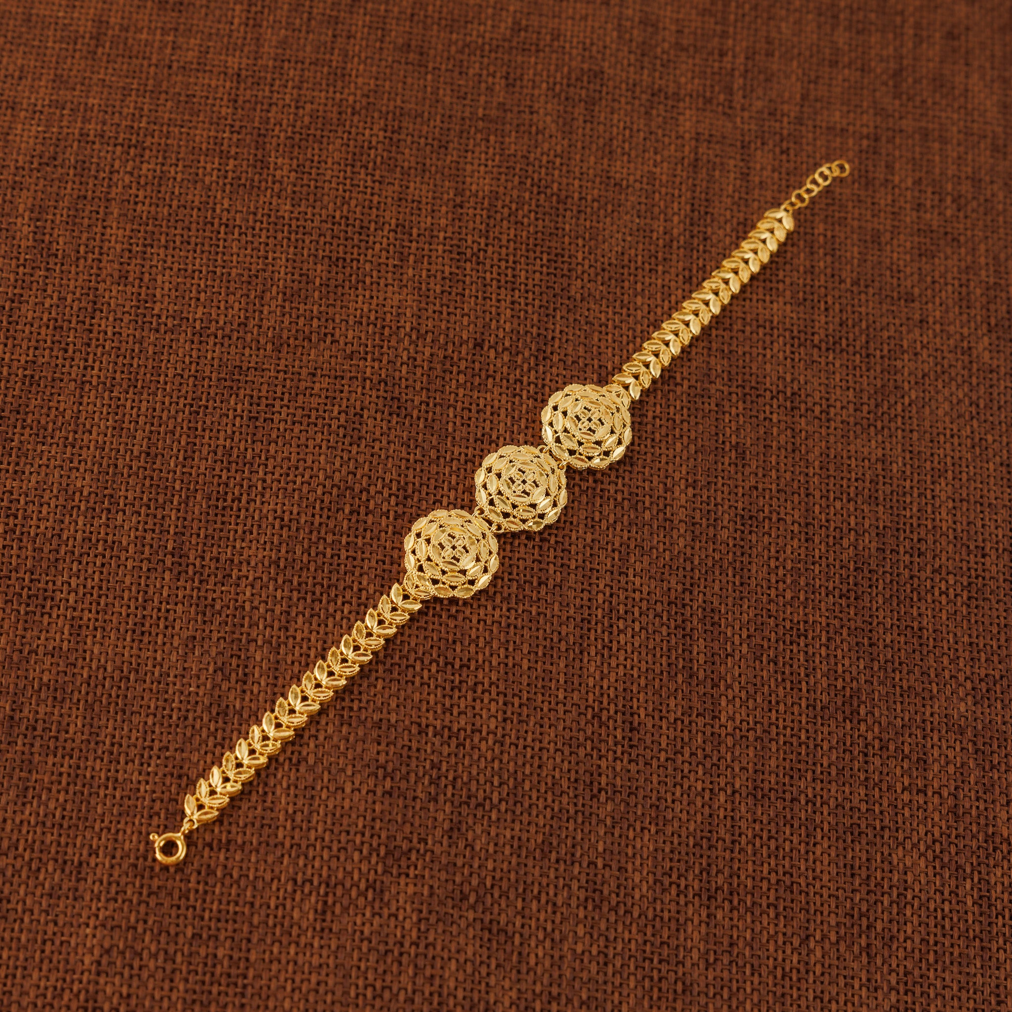 RP 3 Piece Bracelet with Leaf (D2) - Silver 925 & Gold Plated