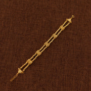 2 Line RP Beads Bracelet (D7) - 925 Silver & 24K Gold Plated