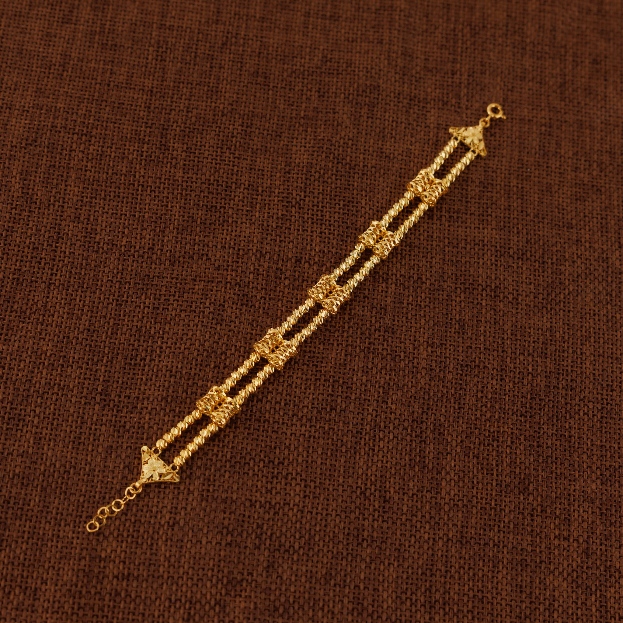 2 Line RP Beads Bracelet (D5) - Silver 925 & Gold Plated