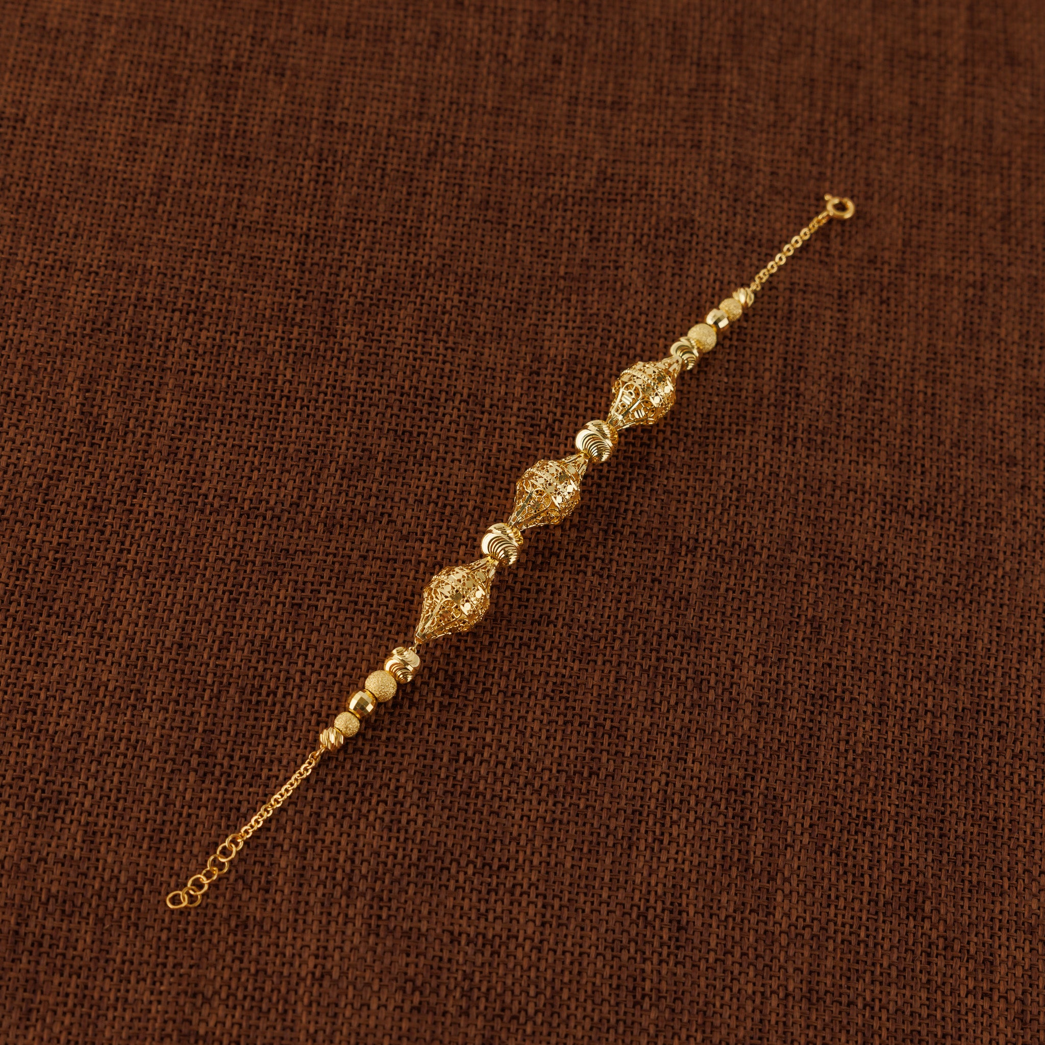 سوار خرز وكرات RP (D70) - فضة عيار 925 ومطلي بالذهب