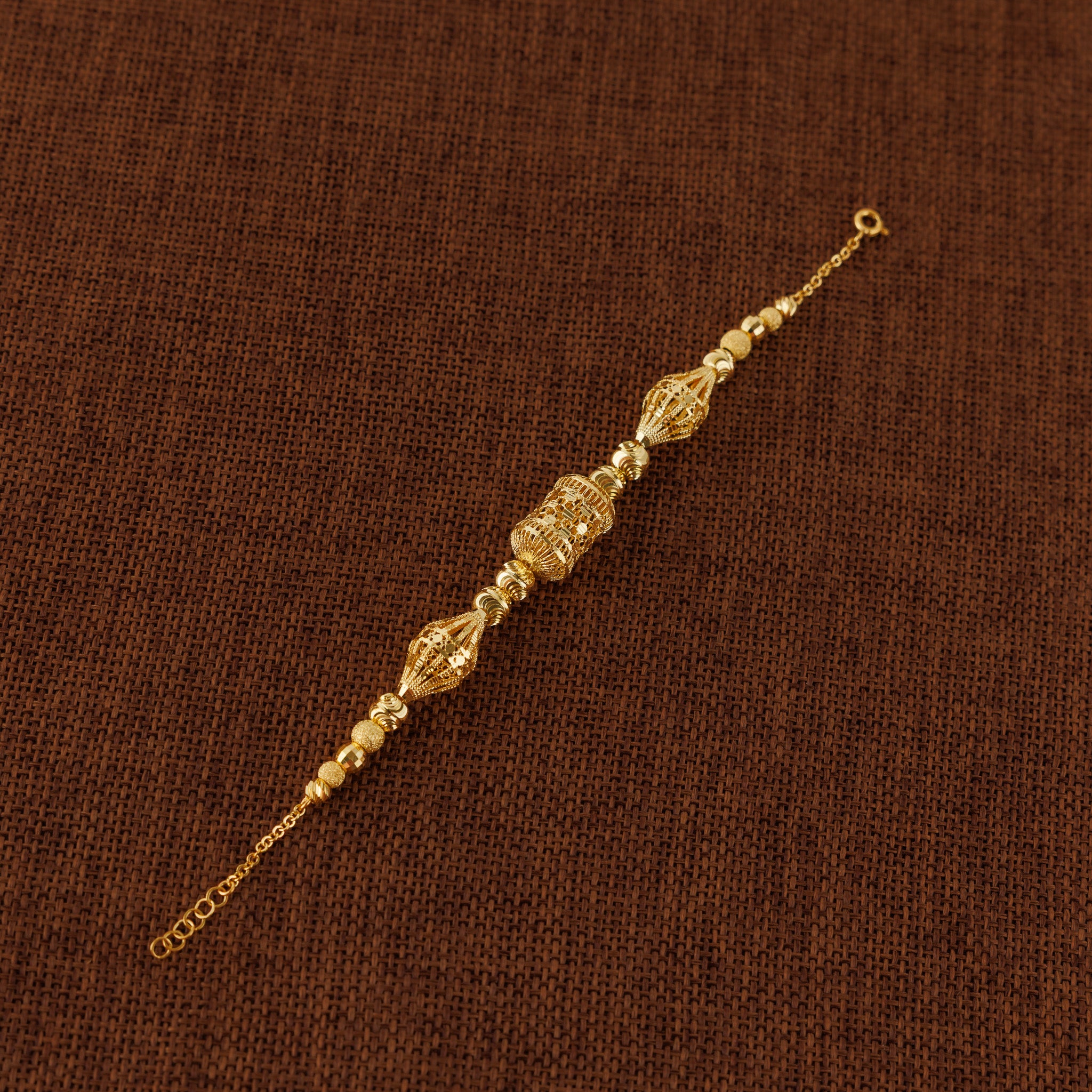 سوار خرز وكرات RP (D70) - فضة عيار 925 ومطلي بالذهب