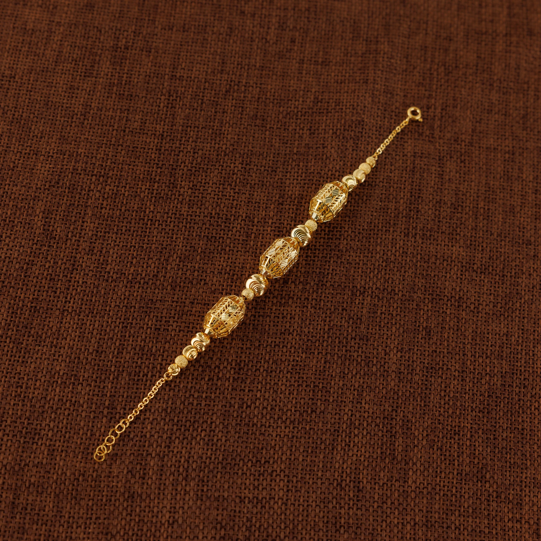 سوار خرز وكُرات RP (D82) - فضة 925 مطلية بالذهب