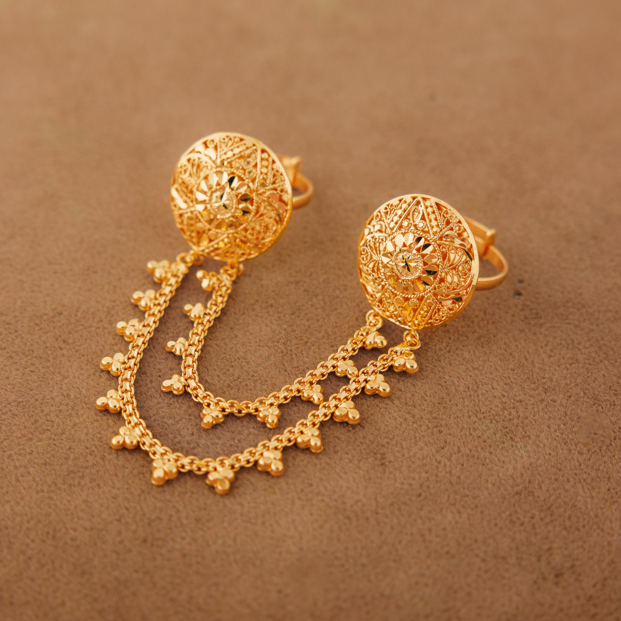 Twin Ring Chain (D2) - Silver 925 & Gold Plated