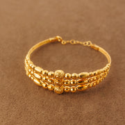 3 Line Kid's Beads Cuff Bracelet (D4)- Silver 925 & Gold Plated