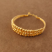 3 Line Kid's Beads Cuff Bracelet (D7)- Silver 925 & Gold Plated
