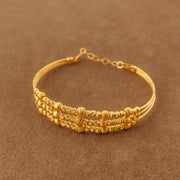 3 Line Kid's Beads Cuff Bracelet (D10)- Silver 925 & Gold Plated