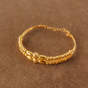 2 Line Kid's Beads Cuff Bracelet (D9)- Silver 925 & Gold Plated