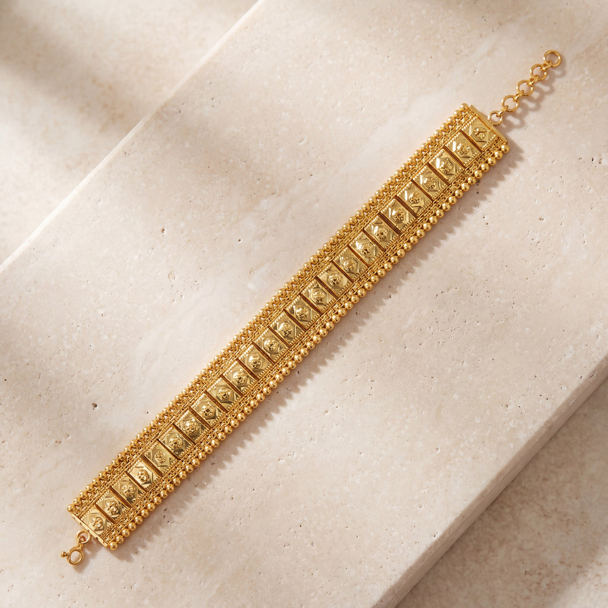 1 Line Patta Bracelet (D21) on travertine