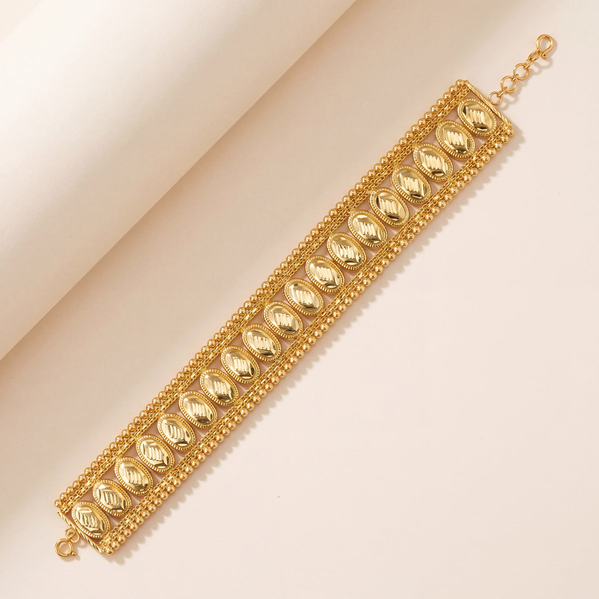 1 Line Patta Bracelet (D26), 925 silver 24K gold plated