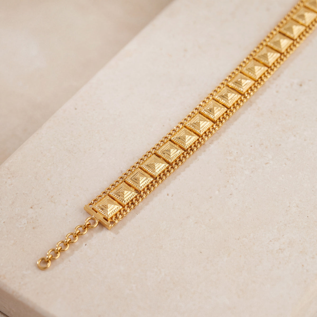 1 Line Patta Bracelet (D32) on travertine