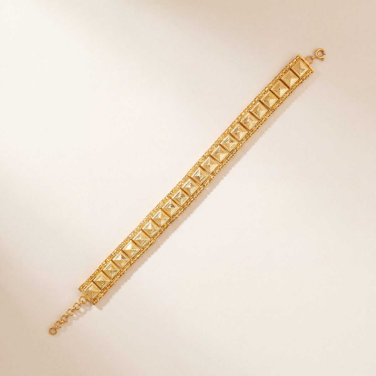 1 Line Patta Bracelet (D32), 925 silver 24K gold plated