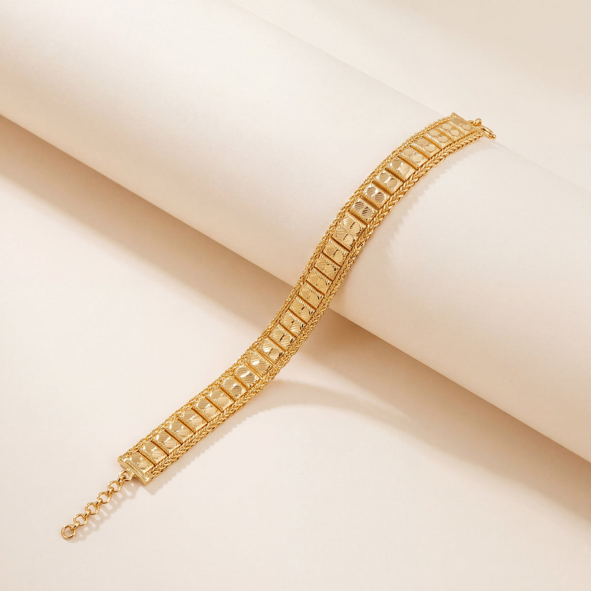 1 Line Patta Bracelet (D36), 925 silver 24K gold plated