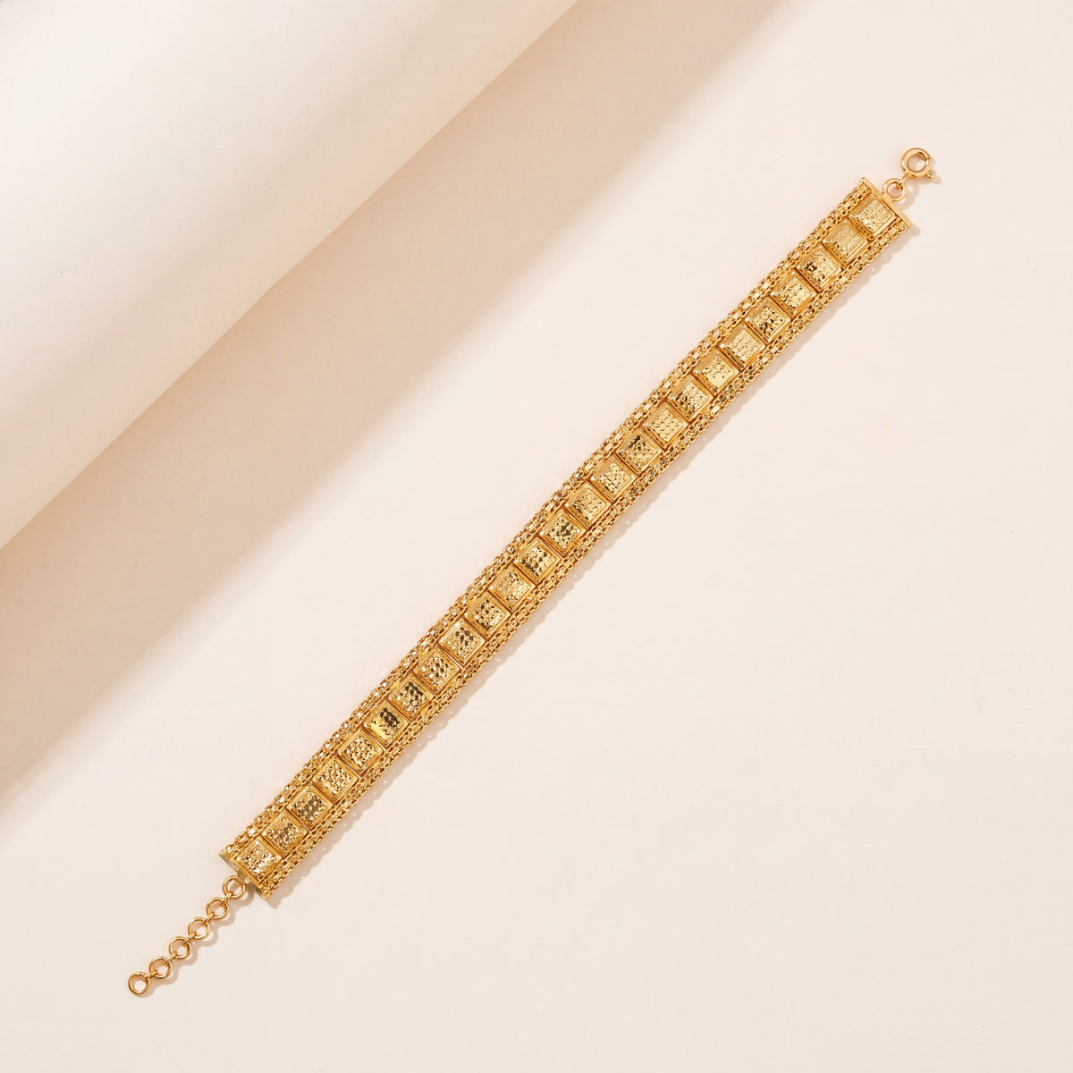 1 Line Patta Bracelet (D38), 925 silver 24K gold plated
