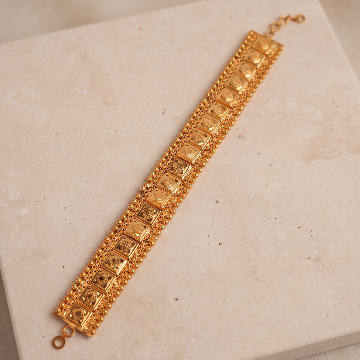1 Line Patta Bracelet (D4) on travertine