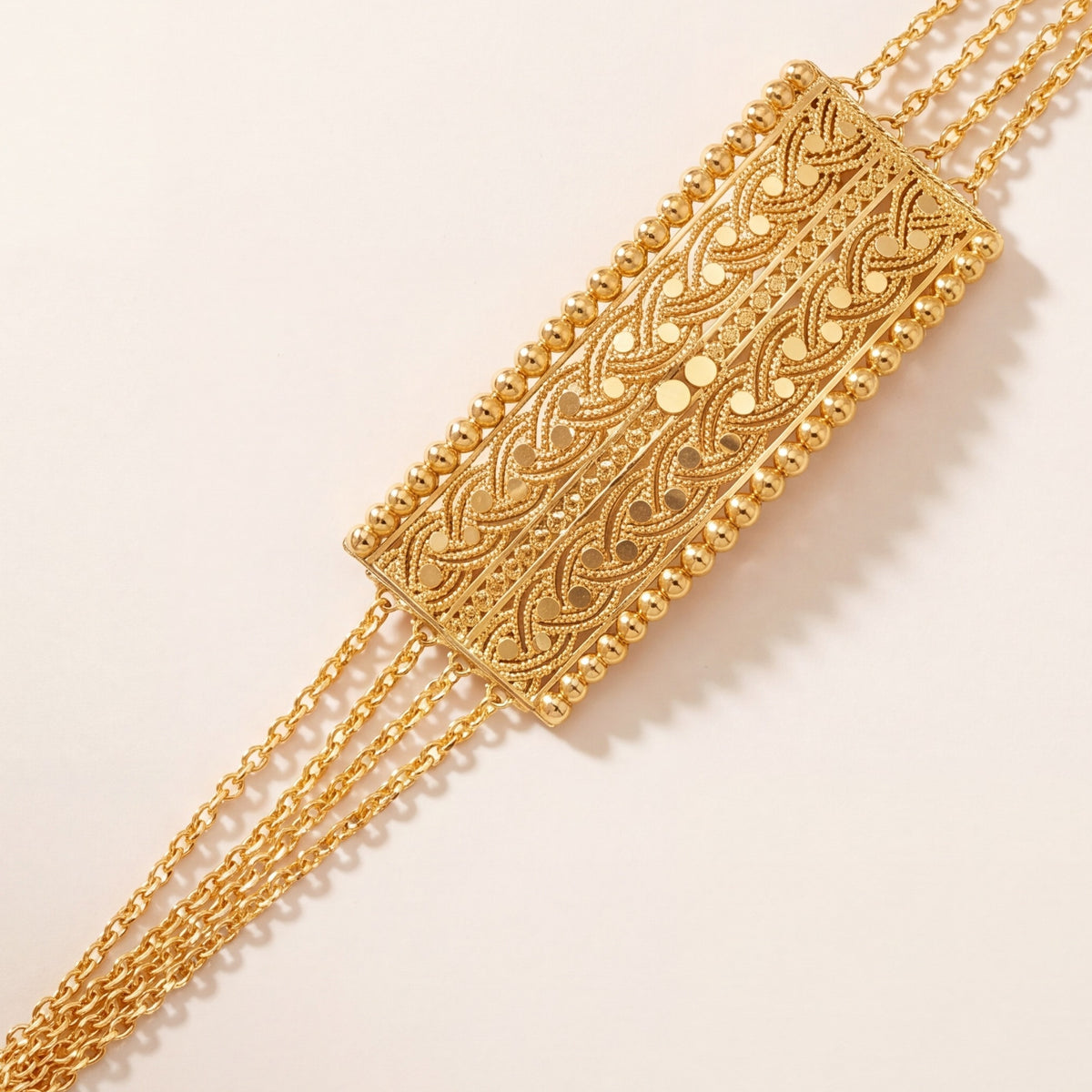 2 Line Half Curve Bracelet - (Plain) design detail