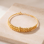 2 Line Kid's Beads Cuff Bracelet (D1) on travertine