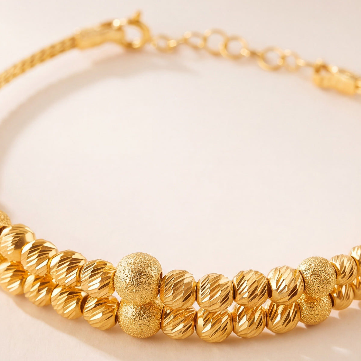 2 Line Kid's Beads Cuff Bracelet (D1) design detail