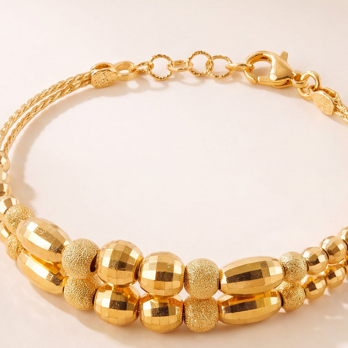 2 Line Kid's Beads Cuff Bracelet (D10) design detail