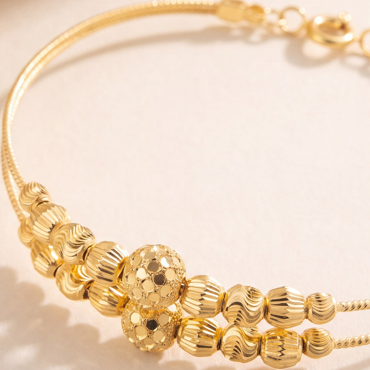 2 Line Kid's Beads Cuff Bracelet (D101) design detail