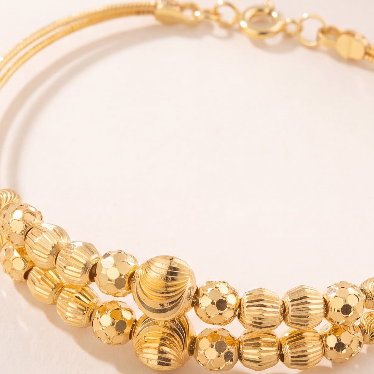 2 Line Kid's Beads Cuff Bracelet (D102) design detail