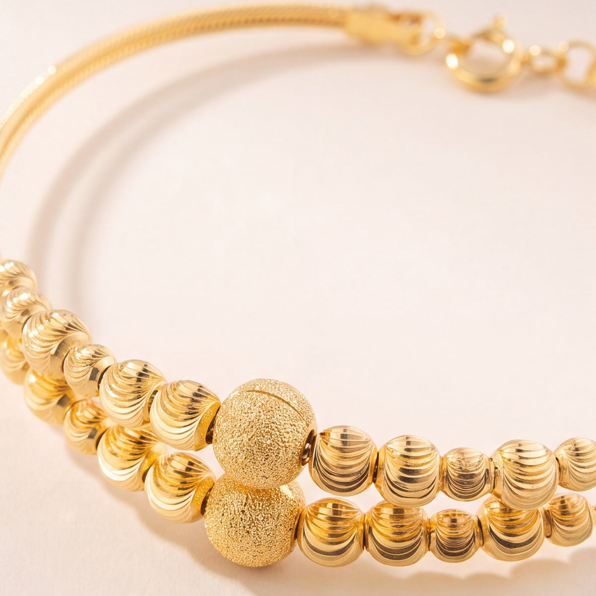 2 Line Kid's Beads Cuff Bracelet (D103) design detail