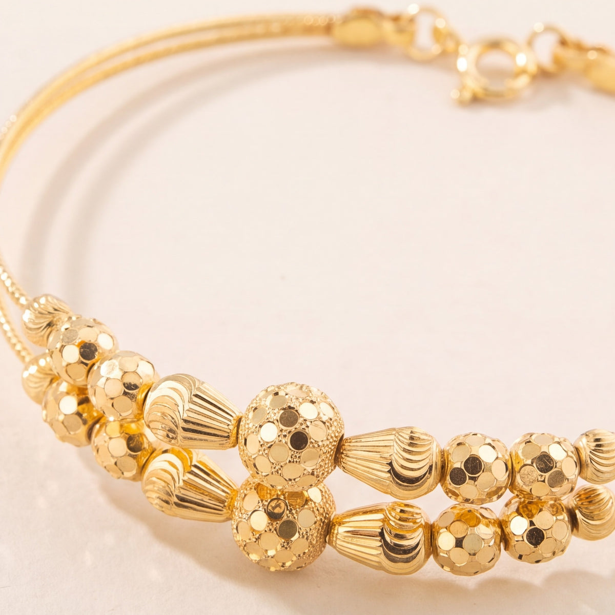 2 Line Kid's Beads Cuff Bracelet (D104) design detail