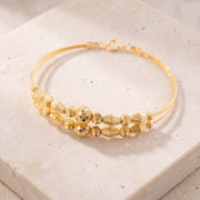 2 Line Kid's Beads Cuff Bracelet (D106) on travertine
