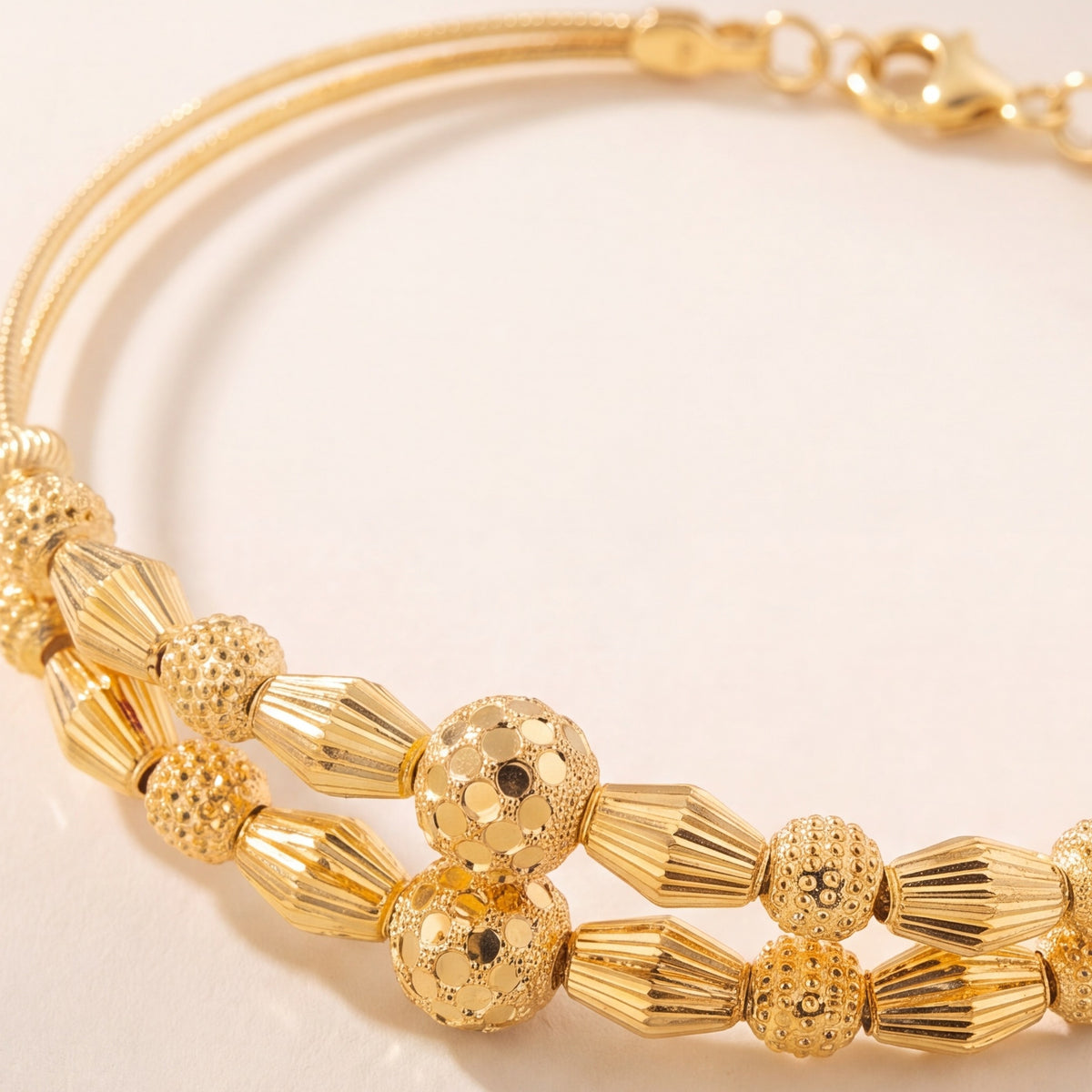 2 Line Kid's Beads Cuff Bracelet (D107) design detail