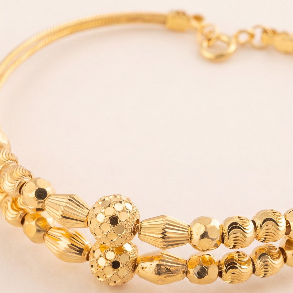 2 Line Kid's Beads Cuff Bracelet (D108) design detail