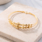 2 Line Kid's Beads Cuff Bracelet (D109) on travertine