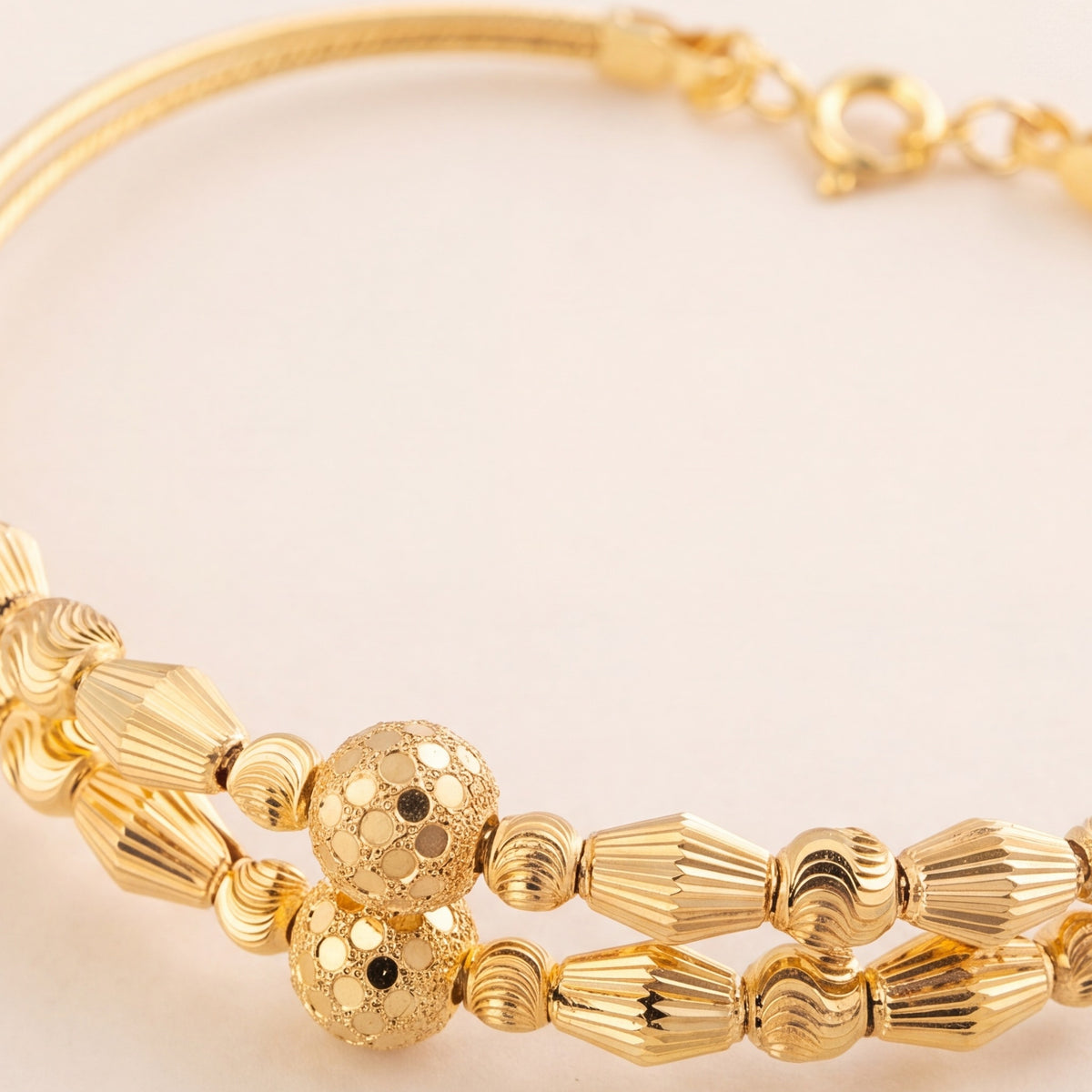 2 Line Kid's Beads Cuff Bracelet (D109) design detail