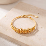 2 Line Kid's Beads Cuff Bracelet (D11) on travertine