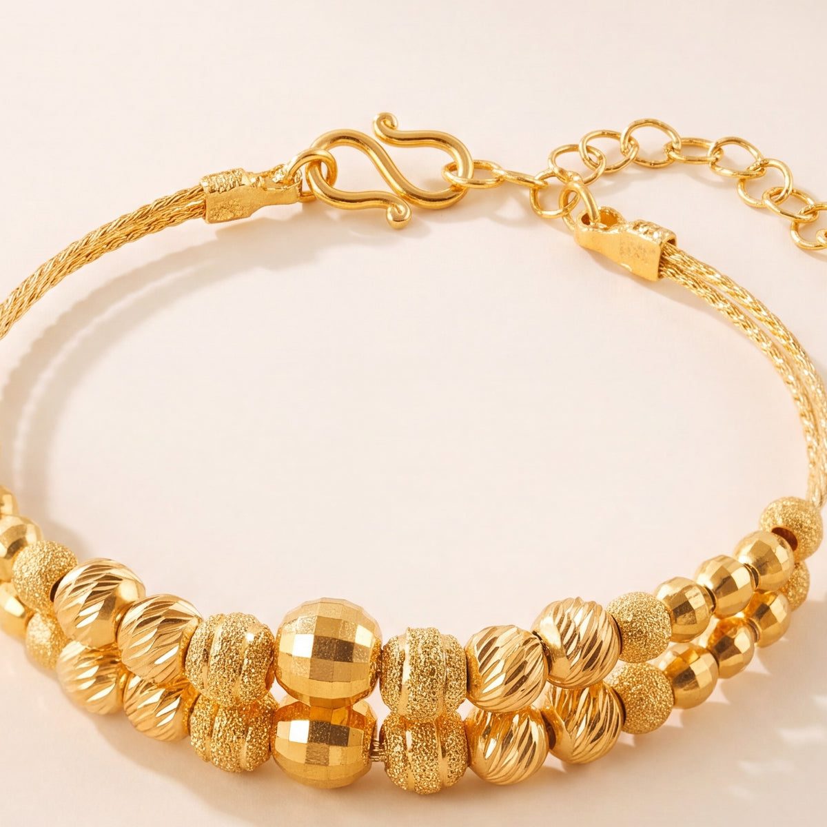 2 Line Kid's Beads Cuff Bracelet (D11) design detail