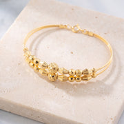 2 Line Kid's Beads Cuff Bracelet (D110) on travertine