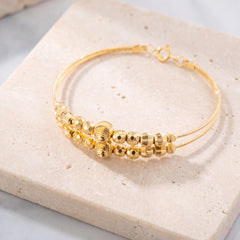 2 Line Kid's Beads Cuff Bracelet (D111) on travertine