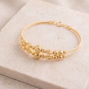 2 Line Kid's Beads Cuff Bracelet (D112) on travertine