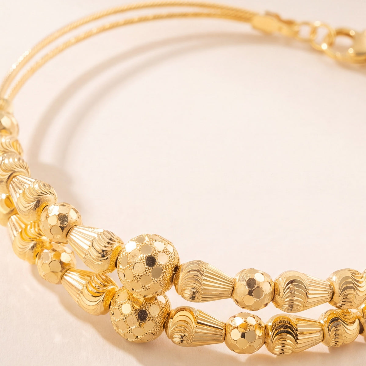 2 Line Kid's Beads Cuff Bracelet (D114) design detail