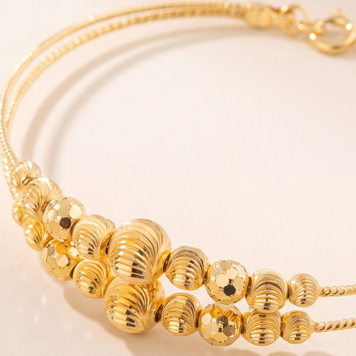 2 Line Kid's Beads Cuff Bracelet (D115) design detail