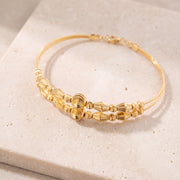 2 Line Kid's Beads Cuff Bracelet (D116) on travertine
