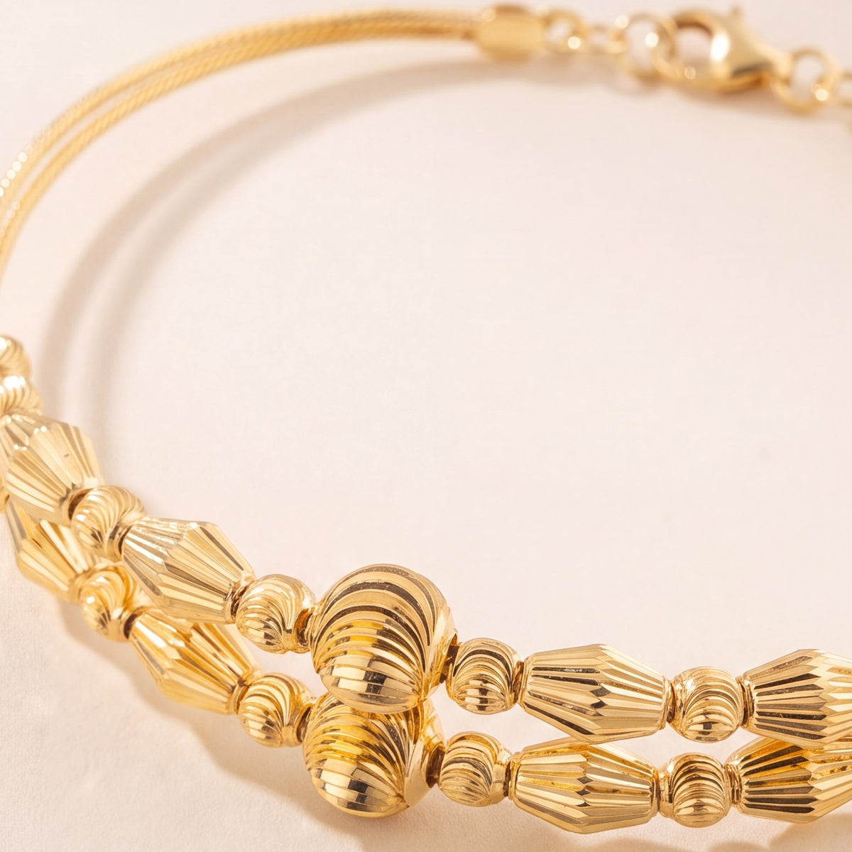 2 Line Kid's Beads Cuff Bracelet (D116) design detail