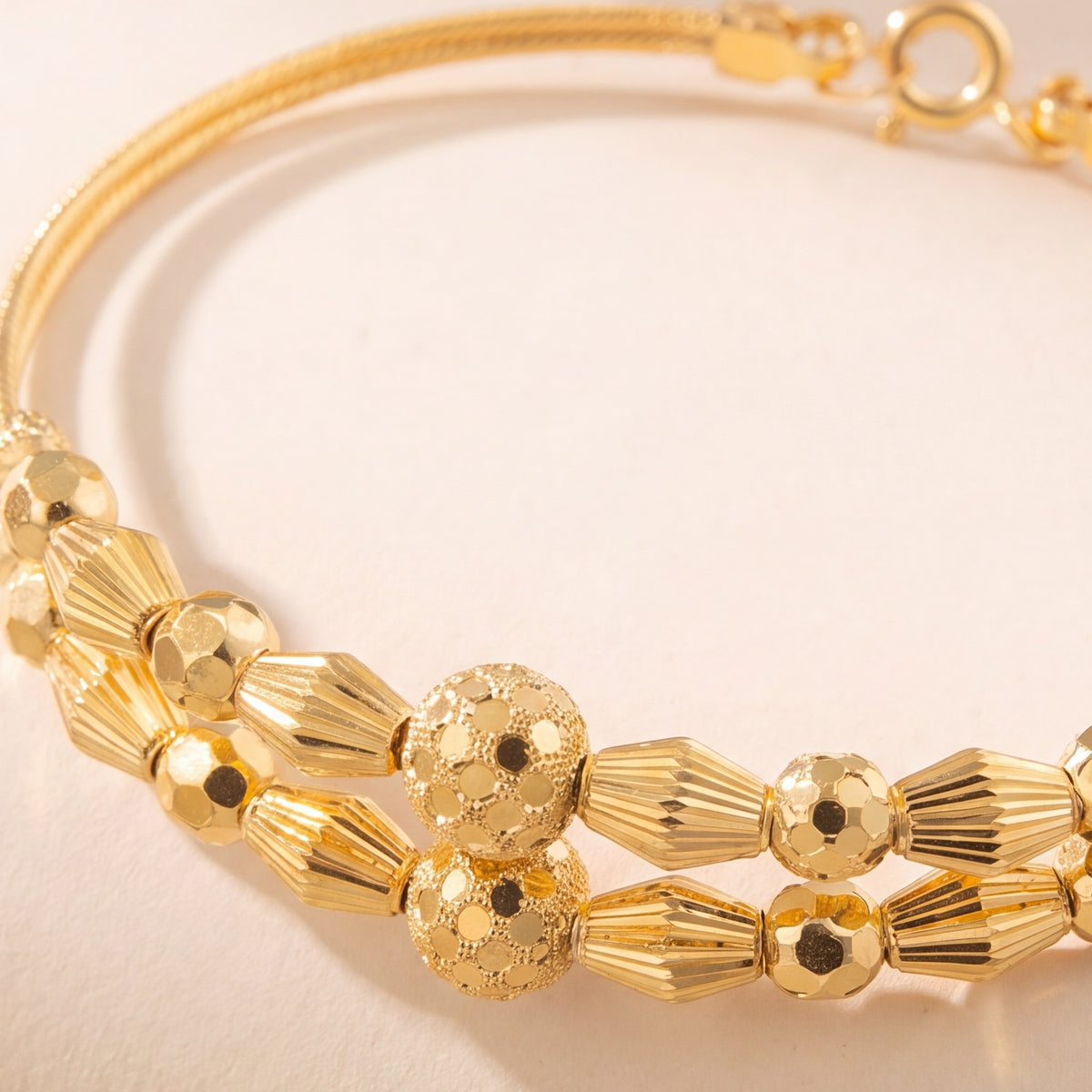 2 Line Kid's Beads Cuff Bracelet (D118) design detail