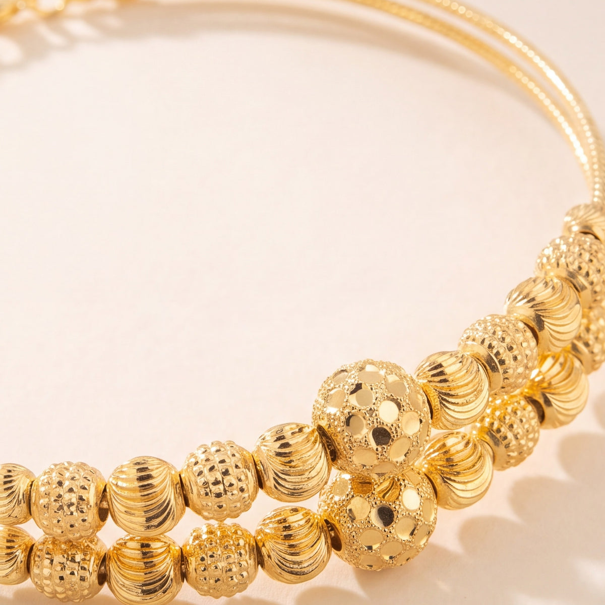 2 Line Kid's Beads Cuff Bracelet (D121) design detail