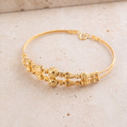2 Line Kid's Beads Cuff Bracelet (D122) on travertine