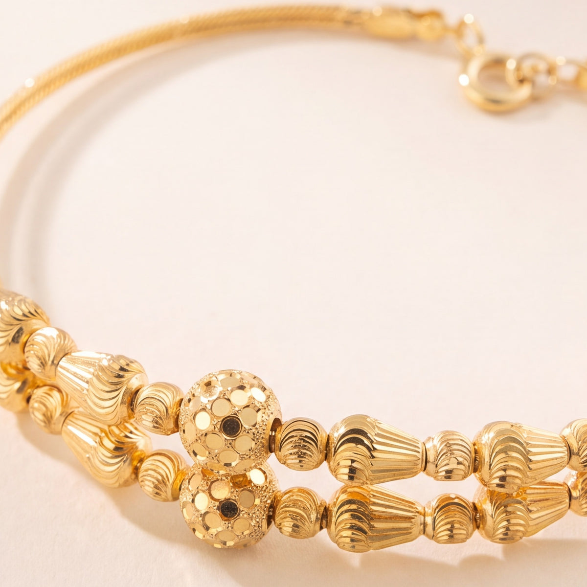 2 Line Kid's Beads Cuff Bracelet (D122) design detail