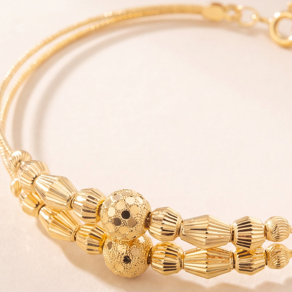 2 Line Kid's Beads Cuff Bracelet (D124) design detail