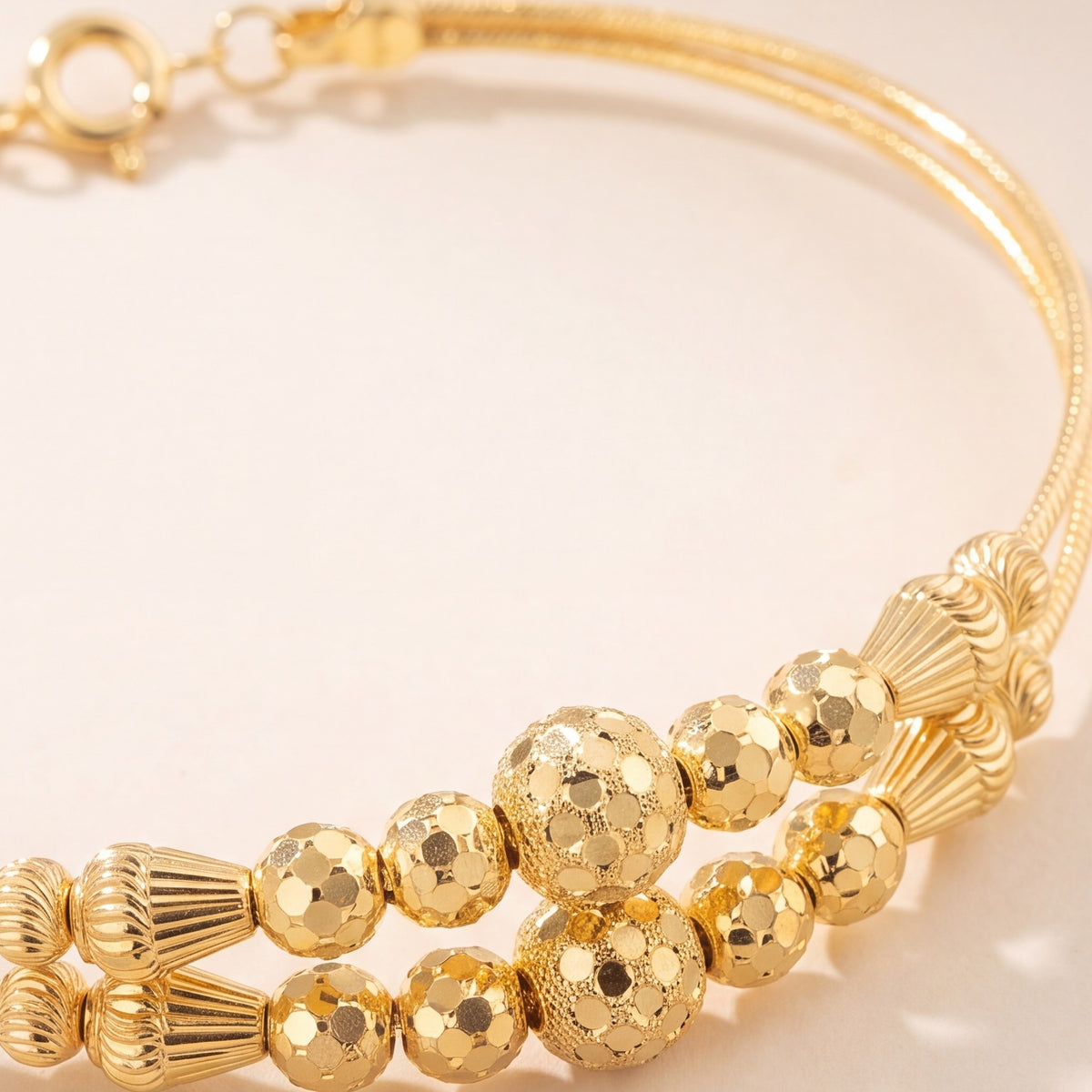 2 Line Kid's Beads Cuff Bracelet (D125) design detail