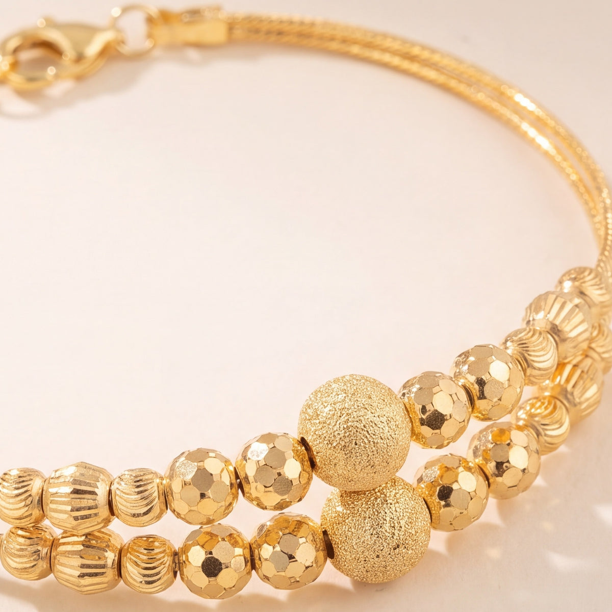 2 Line Kid's Beads Cuff Bracelet (D126) design detail