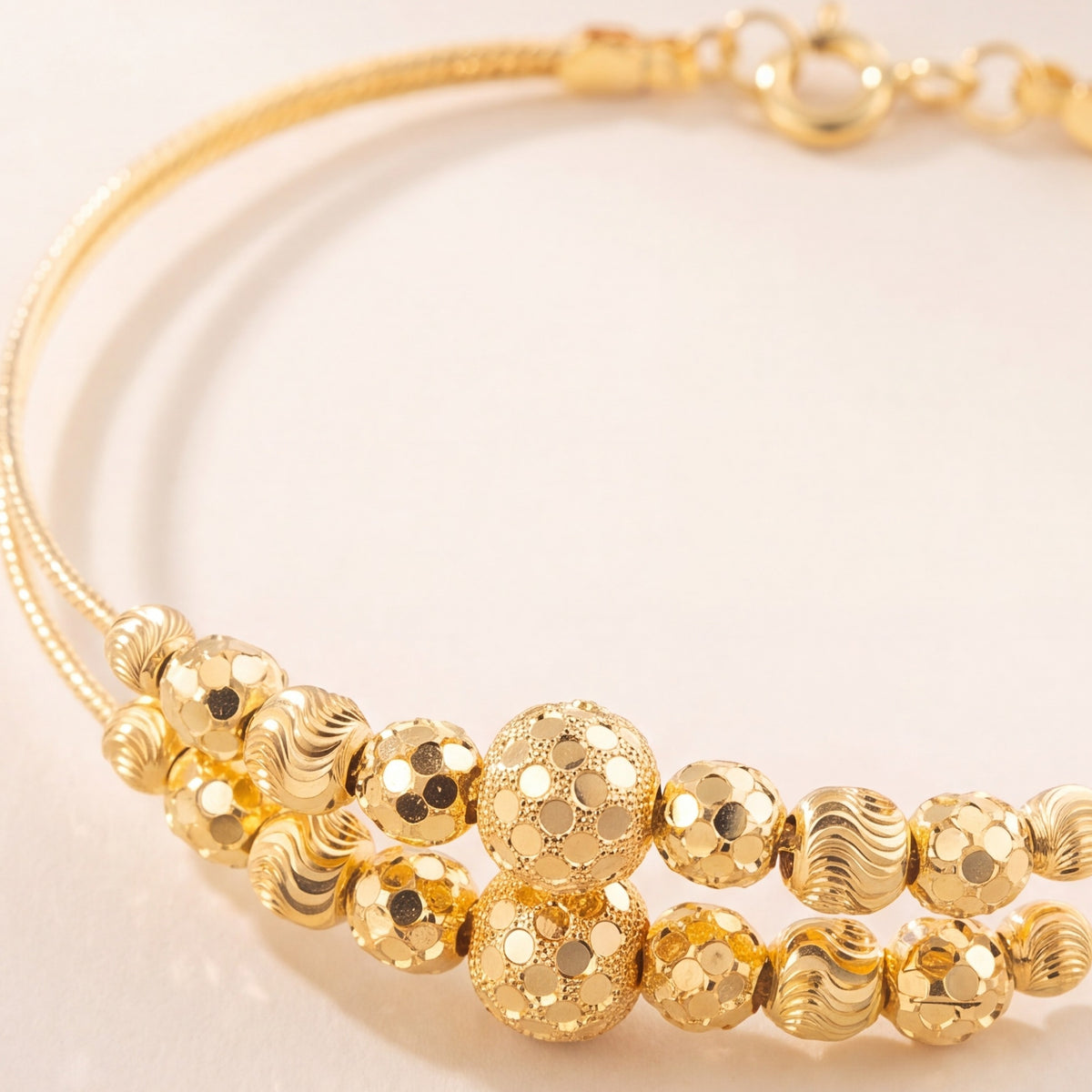 2 Line Kid's Beads Cuff Bracelet (D127) design detail