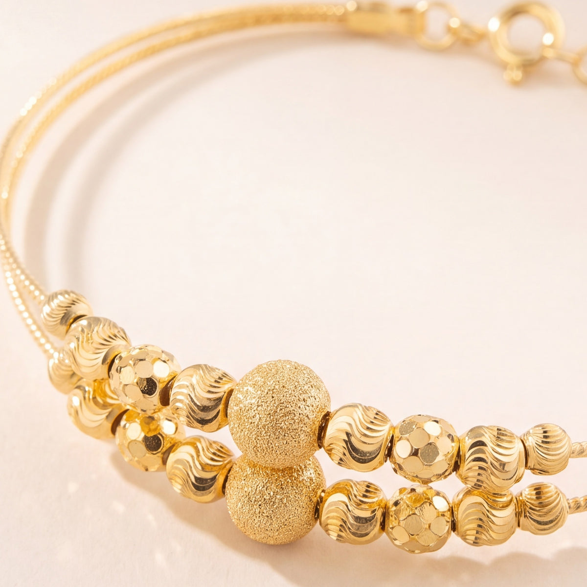 2 Line Kid's Beads Cuff Bracelet (D128) design detail